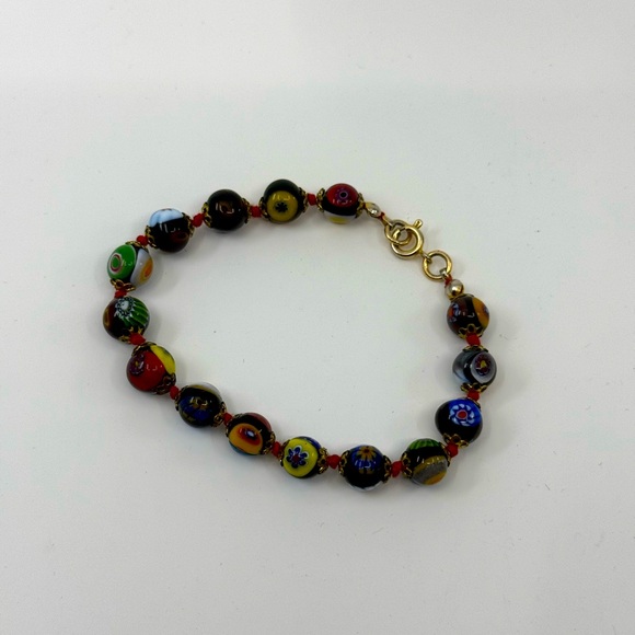 Millefiore Beaded Ball Bracelet - Picture 4 of 5